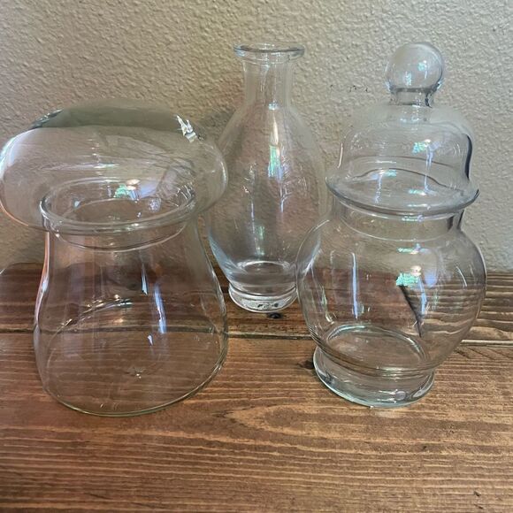 Vintage Libbey Glass Mushroom & Apothecary Vintage Glass Container & Glass Vase - Picture 12 of 15